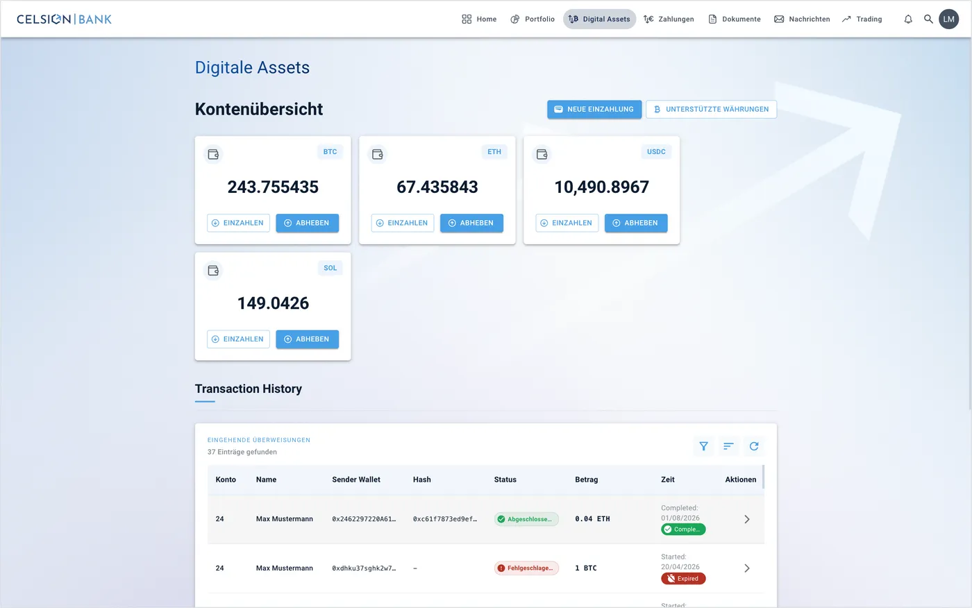 Das e-Banking ist ein wichtiger Teil von mehreren Systemen, die wir gemeinsam mit Celsion konzipiert und entwickelt haben.